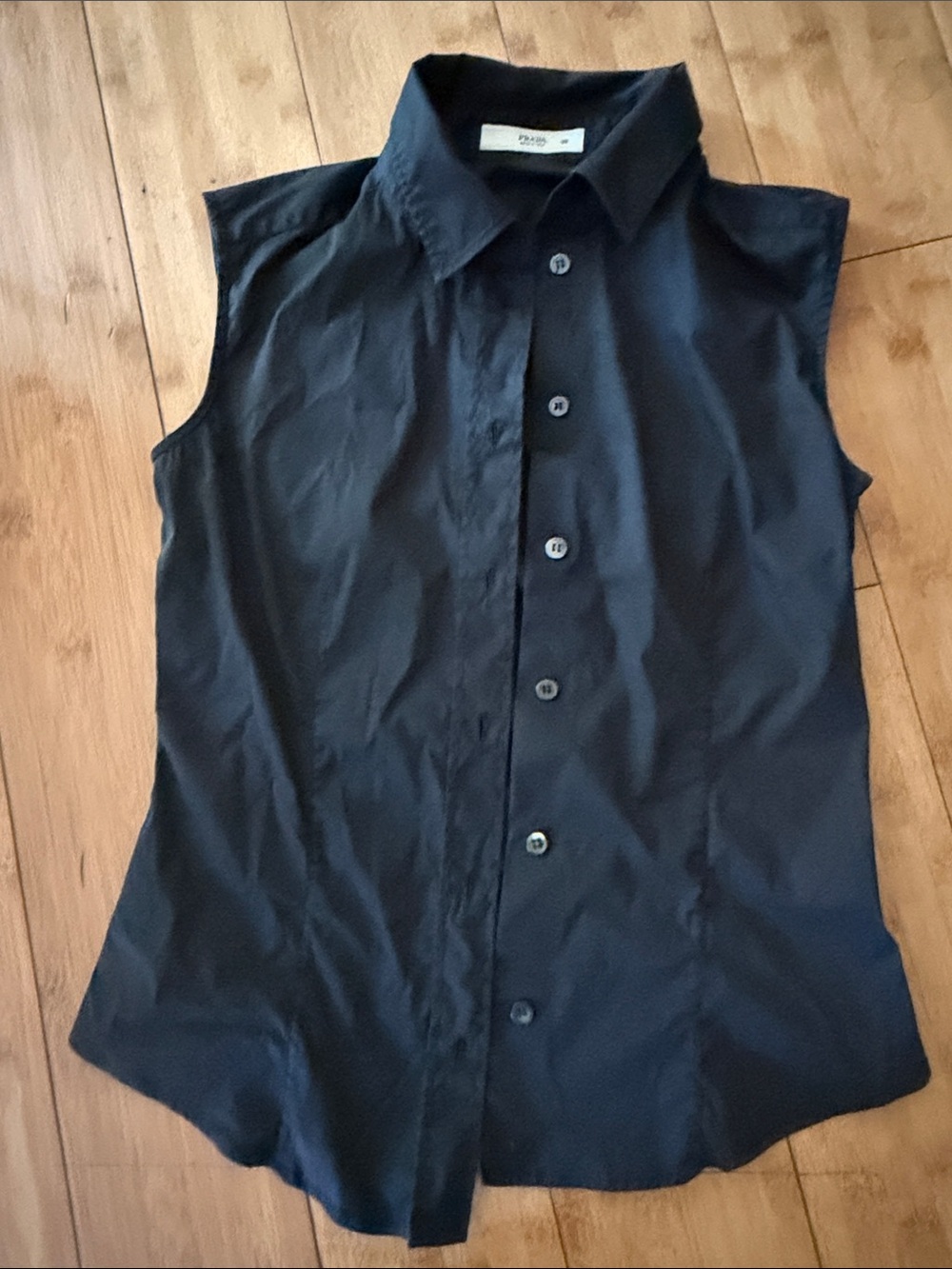 Prada Sleeveless Button-Up Shirt - Black